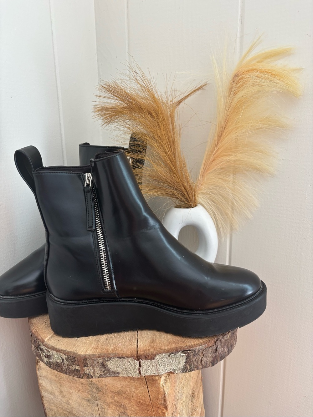 H&M Black Platform Chelsea Ankle Boots - Picture 3 of 7